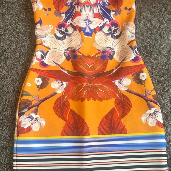 Clover Canyon Orange and Blue Patterned Mini Dress - Picture 2 of 4